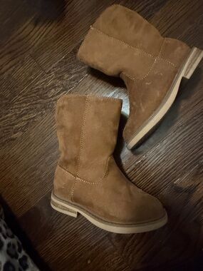Tan Suede Mid-Calf toddler Casual Boots